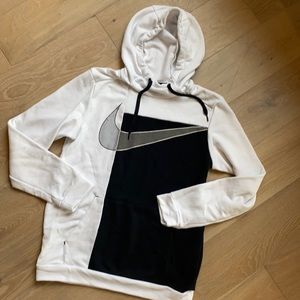 White and black Nike hoodie, men’s small.